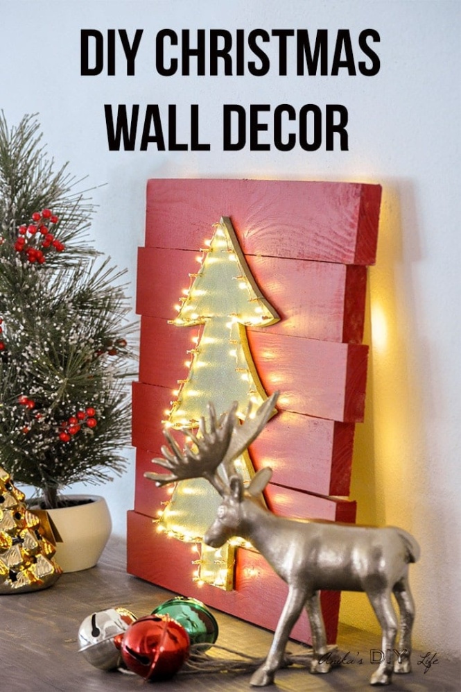 Niche Utama 2 DIY Christmas Wall Decor Idea - Light Up Led Tree - Anika's DIY Life