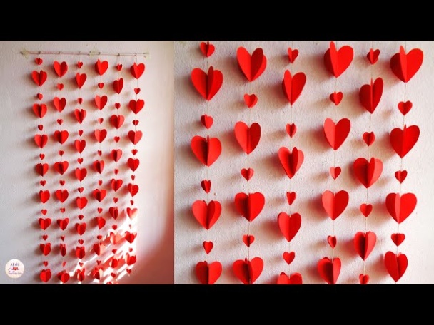 Niche Utama 2 DIY Paper Heart Wall HangingWall Decoration IdeasPaper Crafts