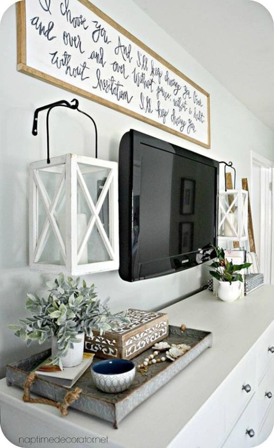 Niche Utama 2 How To Decorate Around A TV - Christina Maria Blog