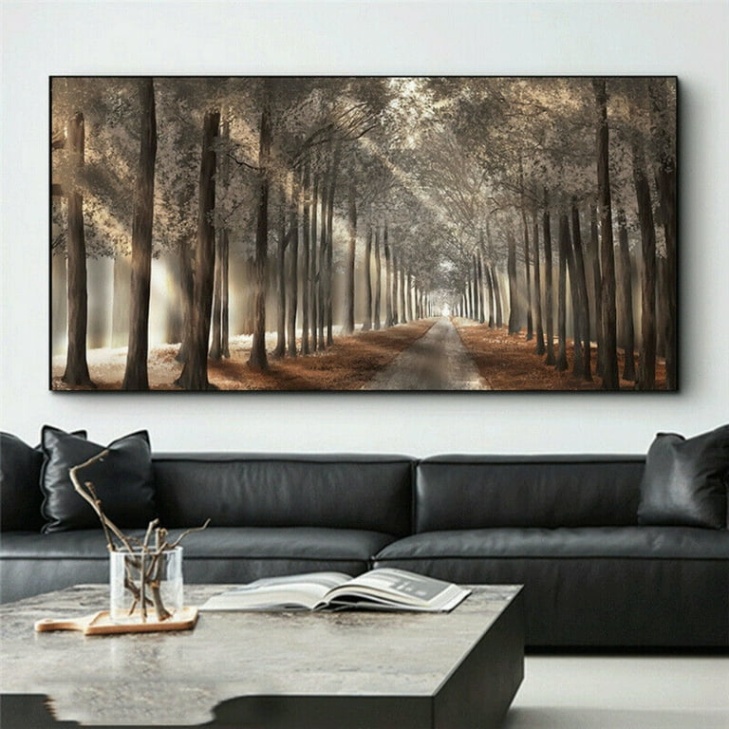 wall decor pictures Niche Utama 2 Jlong Forest Canvas Wall Art Living Room Wall Decor Large Nature Unframed  Pictures Canvas Artwork Contemporary Wall Art Modern Landscape Foggy