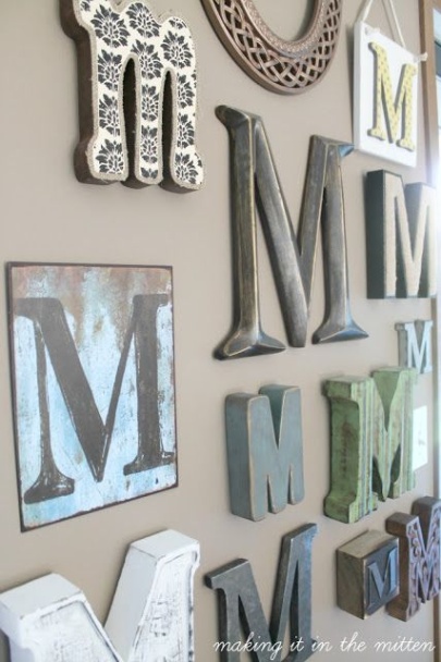 wall letter decoration ideas Niche Utama 2 Monogrammed Wall