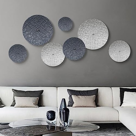 Niche Utama 2 TEIPAI Silver And Grey Wall Decor For Living Room, PCS Metal Wall Art  Hanging Sculptures For Office Dining Room Decoration, Modern Silver Home  Decor