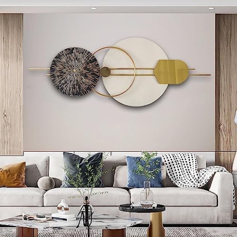 Niche Utama 2 ZOOMCAM D Round Metal Wall Decor, Xcm Metal Wall Art For Living Room,  Large Metal Wall Nature Art Home Decor - For Bedroom Dining Room Wall